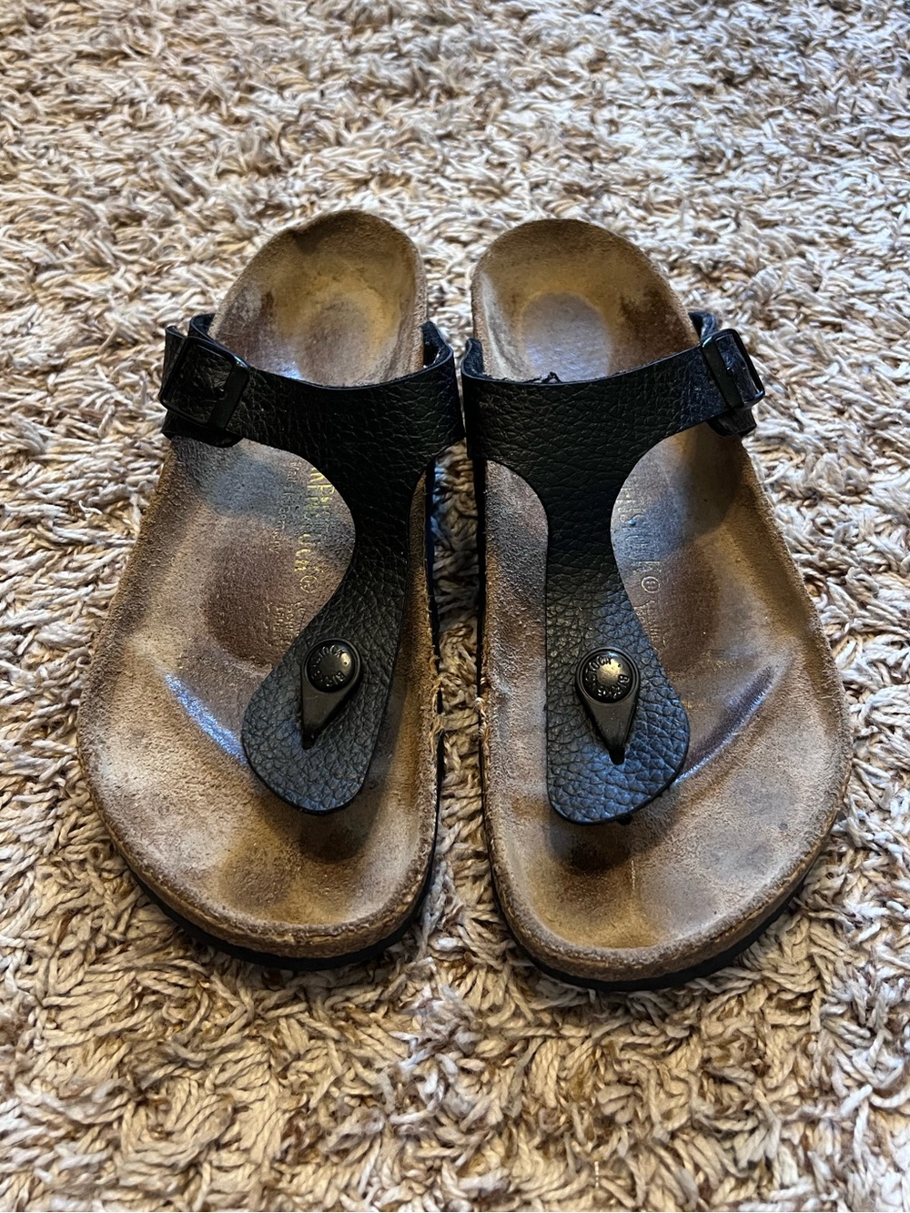 Birkenstock Gizeh Birko-Flor Flip Flop Sandals Slip On Black Women’s 38 US 7-7.5